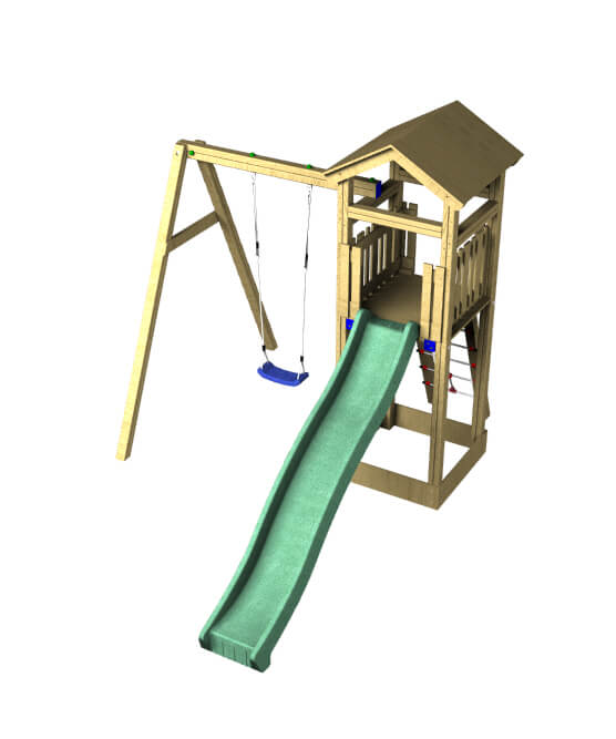 The Maple Single swing and slide
