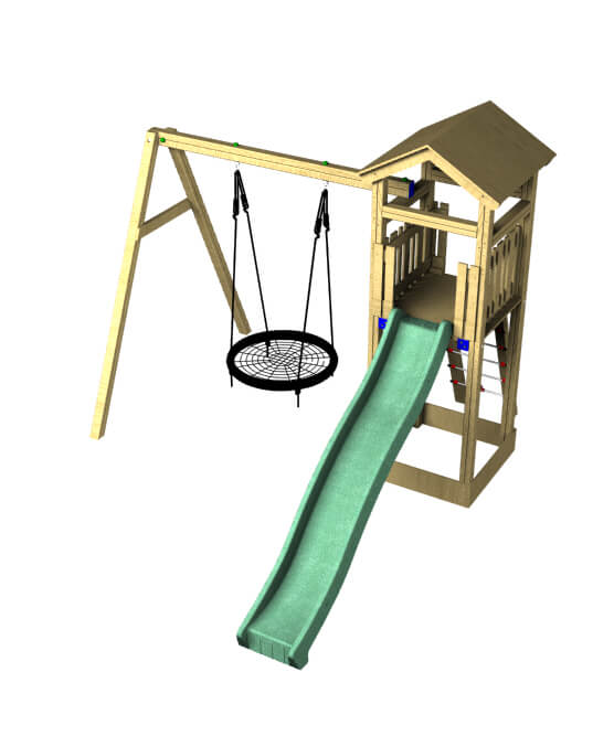 The redwood Swing and slide