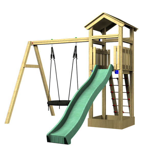 The Redwood climbing frame and swing set